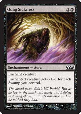 Quag Sickness (Magic 2014 Core Set) Medium Play Foil