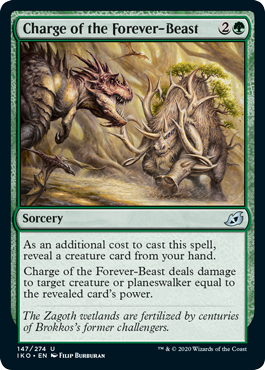 Charge of the Forever-Beast (Ikoria: Lair of Behemoths) Medium Play