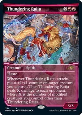 Thundering Raiju (Showcase) (Kamigawa: Neon Dynasty) Near Mint