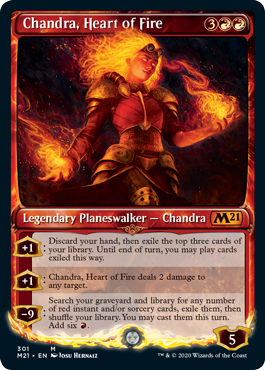 Chandra, Heart of Fire (301) (Showcase) (Magic 2021 Core Set) Light Play