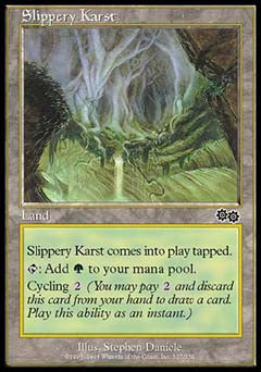 Slippery Karst (Urza's Saga) Light Play