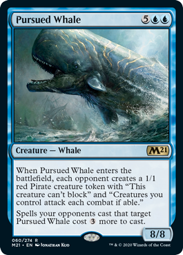 Pursued Whale (Magic 2021 Core Set) Medium Play Foil