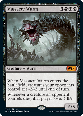 Massacre Wurm (Magic 2021 Core Set) Light Play