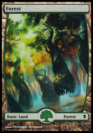 Forest (248) (Zendikar) Medium Play Foil
