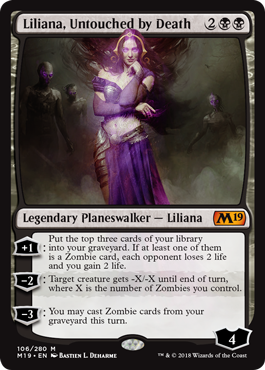 Liliana, Untouched by Death (Magic 2019 Core Set) Medium Play