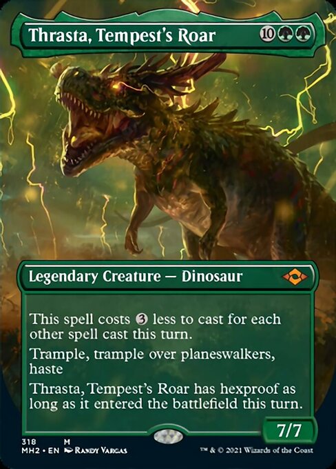 Thrasta, Tempest's Roar (Borderless) (Modern Horizons 2) Near Mint Foil