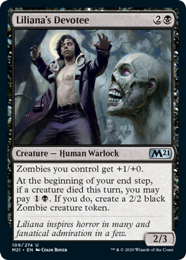 Liliana's Devotee (Magic 2021 Core Set) Medium Play