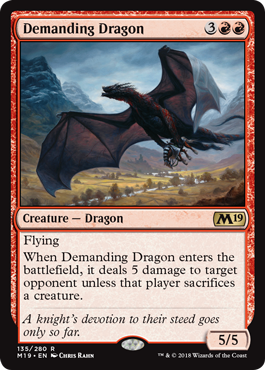 Demanding Dragon (Magic 2019 Core Set) Near Mint