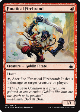 Fanatical Firebrand (Rivals of Ixalan) Near Mint