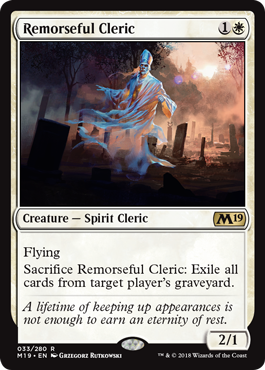 Remorseful Cleric (Magic 2019 Core Set) Medium Play