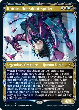 Kotose, the Silent Spider (Showcase) (Kamigawa: Neon Dynasty) Medium Play Foil