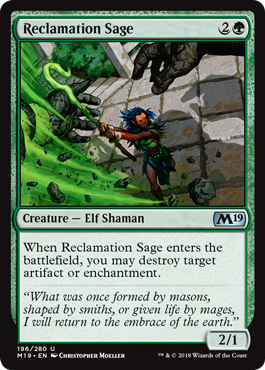 Reclamation Sage (Magic 2019 Core Set) Medium Play