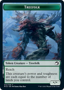 Treefolk Token (Innistrad: Midnight Hunt) Light Play