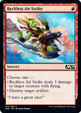 Reckless Air Strike (Magic 2020 Core Set) Medium Play Foil