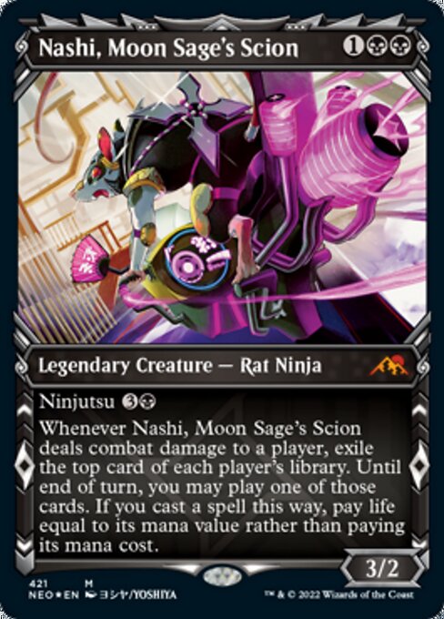 Nashi, Moon Sage's Scion (Foil Etched) (Kamigawa: Neon Dynasty) Near Mint Foil