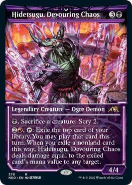 Hidetsugu, Devouring Chaos (Showcase) (Kamigawa: Neon Dynasty) Near Mint Foil