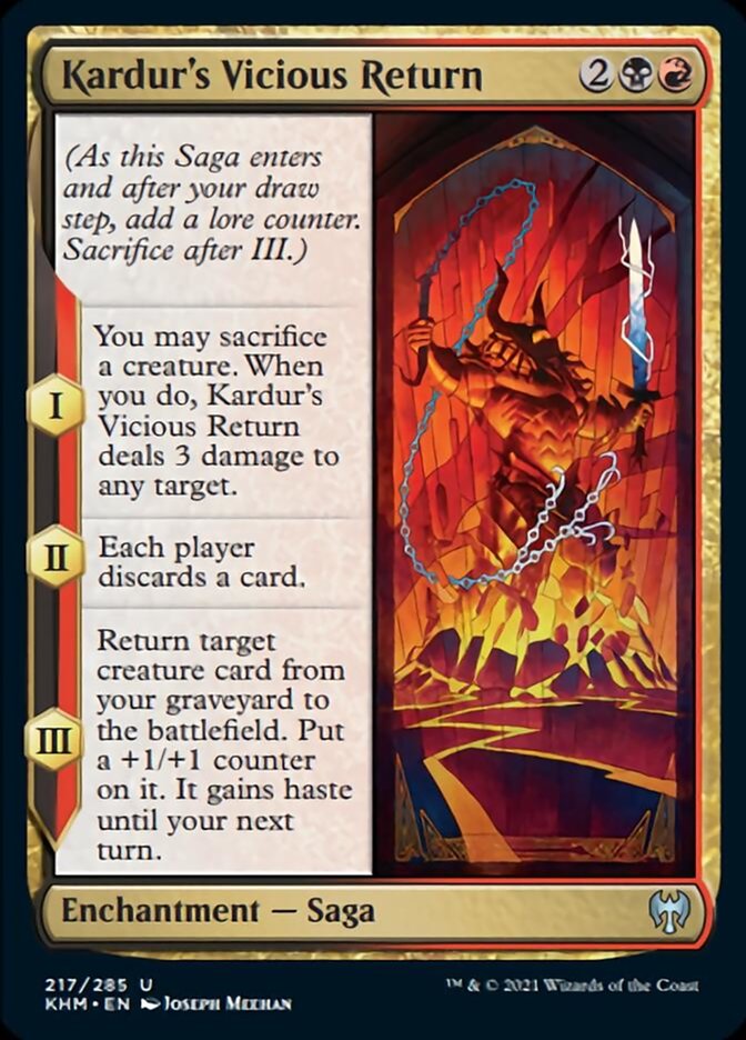 Kardur's Vicious Return (Kaldheim) Light Play Foil