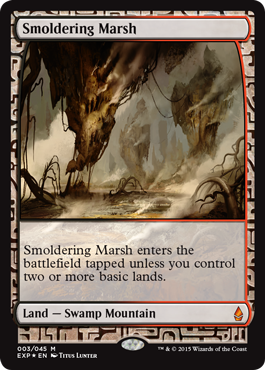 Smoldering Marsh (Zendikar Expeditions) Medium Play Foil