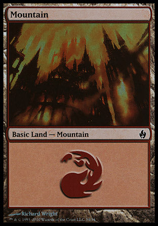 Mountain (34) (Premium Deck Series: Fire and Lightning) Medium Play Foil