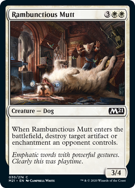 Rambunctious Mutt (Magic 2021 Core Set) Medium Play