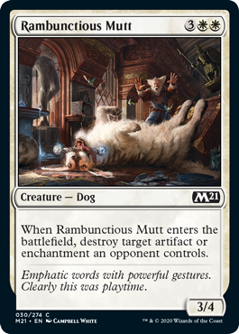 Rambunctious Mutt (Magic 2021 Core Set) Light Play Foil