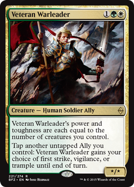 Veteran Warleader (Battle for Zendikar) Light Play