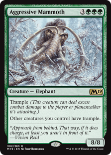 Aggressive Mammoth (Magic 2019 Core Set) Light Play