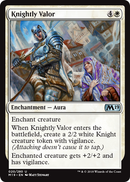 Knightly Valor (Magic 2019 Core Set) Near Mint