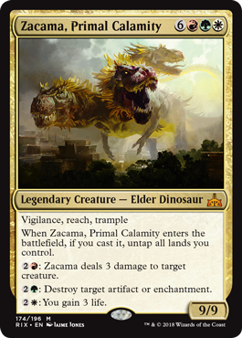 Zacama, Primal Calamity (Rivals of Ixalan) Light Play