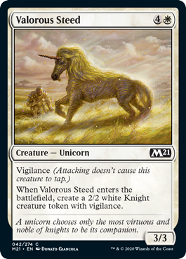 Valorous Steed (Magic 2021 Core Set) Medium Play