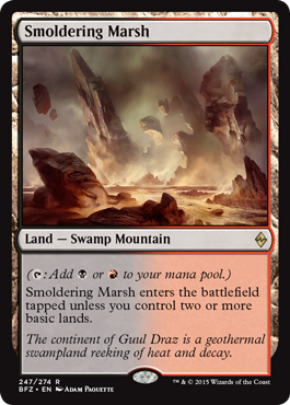 Smoldering Marsh (Battle for Zendikar) Medium Play