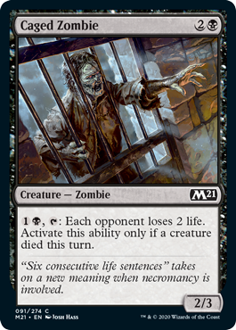Caged Zombie (Magic 2021 Core Set) Light Play