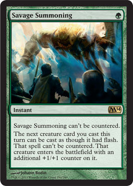 Savage Summoning (Magic 2014 Core Set) Medium Play Foil