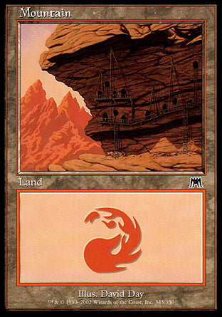 Mountain (345) (Onslaught) Medium Play Foil