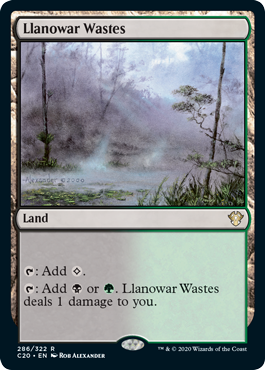 Llanowar Wastes (Commander 2020 Ikoria) Near Mint