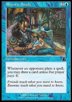 Rhystic Study (Prophecy) Light Play Foil