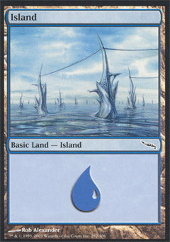 Island (292) (Mirrodin) Heavy Play Foil