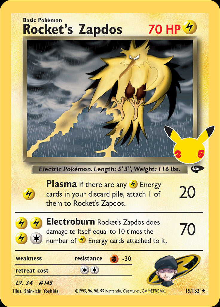 Rocket's Zapdos (15/132) [SWSH: Celebrations Classic Collection]