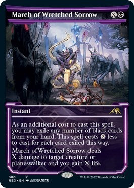 March of Wretched Sorrow (Showcase) (Kamigawa: Neon Dynasty) Near Mint Foil