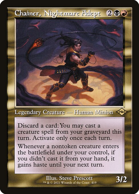 Chainer, Nightmare Adept (Retro Frame) (Foil Etched) (Modern Horizons 2) Near Mint Foil