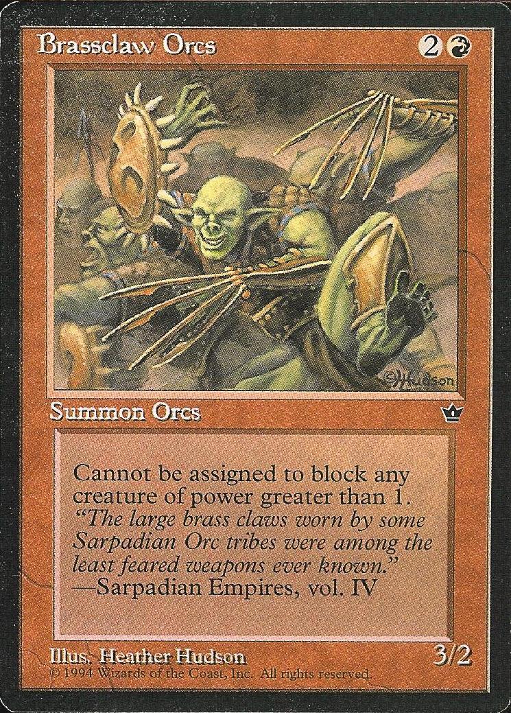 Brassclaw Orcs (4) (Fallen Empires) Light Play