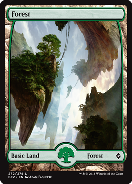 Forest (272) (Full Art) (Battle for Zendikar) Light Play