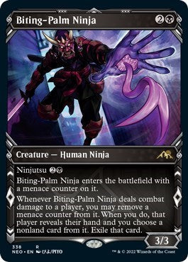 Biting-Palm Ninja (Showcase) (Kamigawa: Neon Dynasty) Light Play