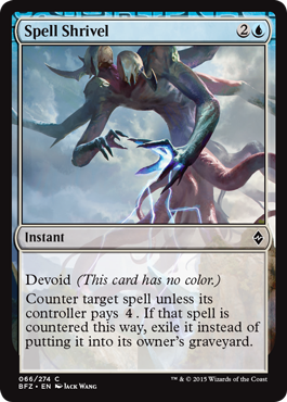 Spell Shrivel (Battle for Zendikar) Medium Play