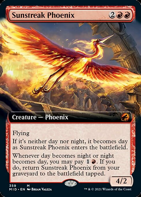 Sunstreak Phoenix (Extended Art) (Innistrad: Midnight Hunt) Near Mint Foil