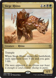 Siege Rhino (Khans of Tarkir) Light Play