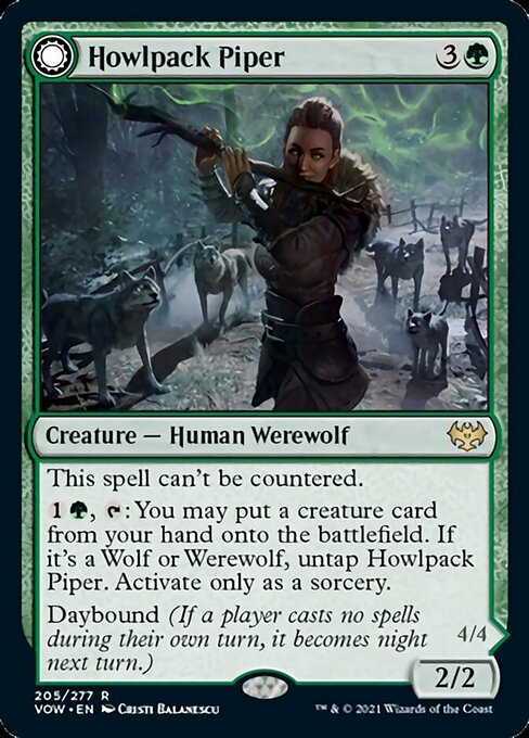 Howlpack Piper / Wildsong Howler (Innistrad: Crimson Vow) Light Play