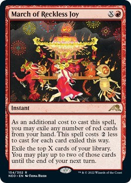 March of Reckless Joy (Kamigawa: Neon Dynasty) Near Mint Foil