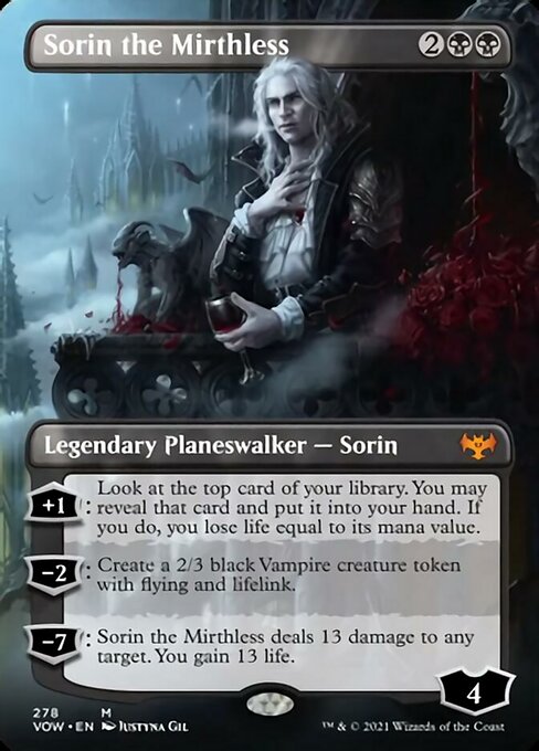 Sorin the Mirthless (Borderless) (Innistrad: Crimson Vow) Near Mint Foil