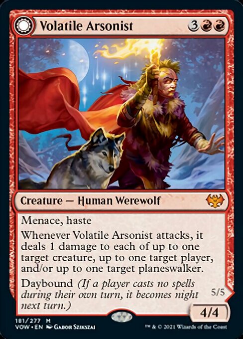 Volatile Arsonist / Dire-Strain Anarchist (Innistrad: Crimson Vow) Light Play
